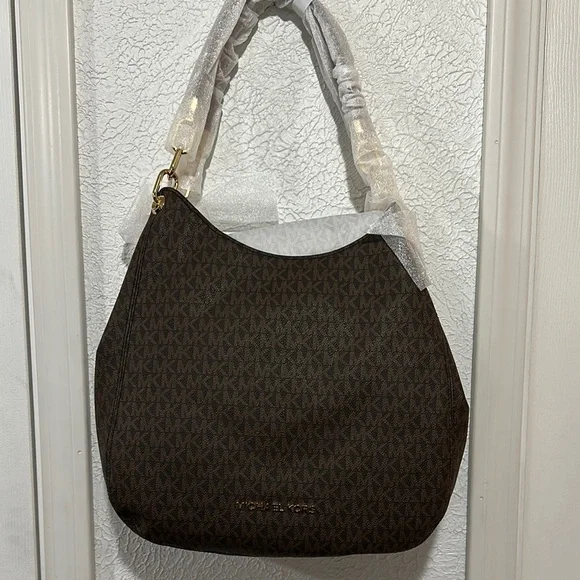 Michael Kors Large Chain Shoulder Tote “Lillie” Brown - Picture 8 of 8